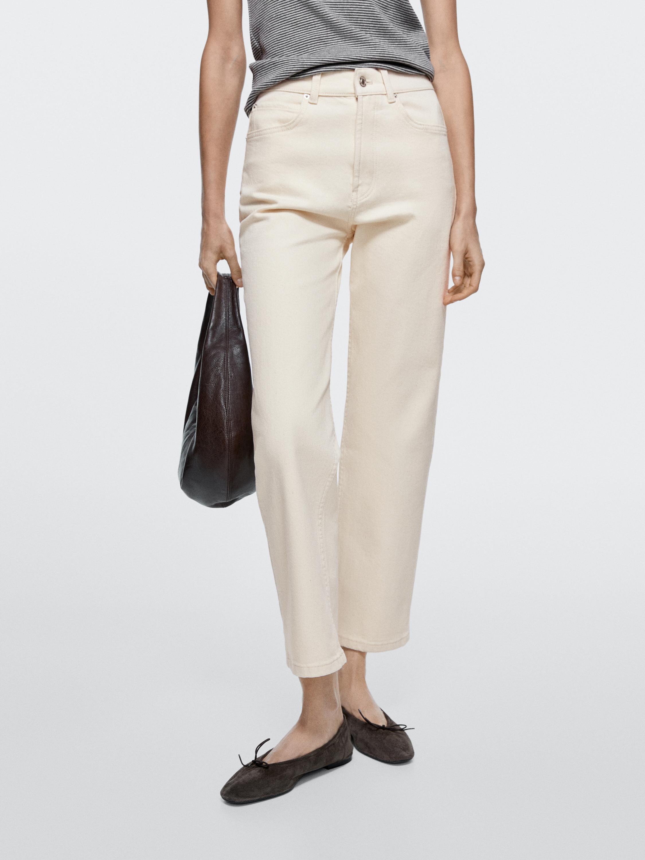 Mid-rise straight-leg jeans